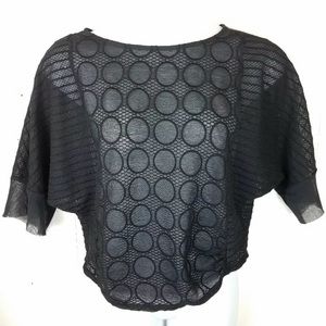 Akemi + Kim sheer black circle dolman top small witchy